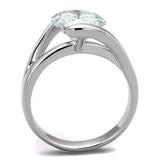 3W1072 - Rhodium Brass Ring with AAA Grade CZ in Clear - Alamode - Flyclothing LLC