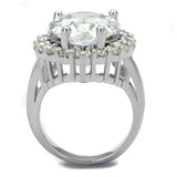 3W1084 - Rhodium Brass Ring with AAA Grade CZ in Clear - Alamode - Flyclothing LLC