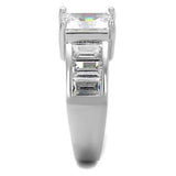 3W1086 - Rhodium Brass Ring with AAA Grade CZ in Clear - Alamode - Flyclothing LLC