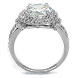 3W1087 - Rhodium Brass Ring with AAA Grade CZ in Clear - Alamode - Flyclothing LLC