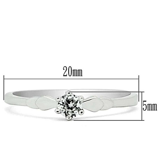 3W110 - Rhodium Brass Ring with AAA Grade CZ in Clear - Alamode - Flyclothing LLC