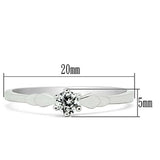 3W110 - Rhodium Brass Ring with AAA Grade CZ in Clear - Alamode - Flyclothing LLC
