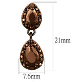 3W1117 - IP Coffee light Brass Earrings with AAA Grade CZ in Light Coffee - Alamode - Flyclothing LLC