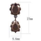 3W1121 - IP Coffee light Brass Earrings with AAA Grade CZ in Light Coffee - Alamode - Flyclothing LLC