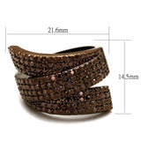 3W1125 - IP Coffee light Brass Ring with AAA Grade CZ in Light Coffee - Alamode - Flyclothing LLC