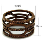 3W1126 - IP Coffee light Brass Ring with AAA Grade CZ in Light Coffee - Alamode - Flyclothing LLC