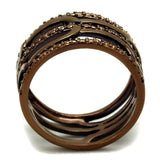 3W1126 - IP Coffee light Brass Ring with AAA Grade CZ in Light Coffee - Alamode - Flyclothing LLC