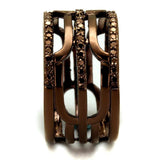 3W1126 - IP Coffee light Brass Ring with AAA Grade CZ in Light Coffee - Alamode - Flyclothing LLC