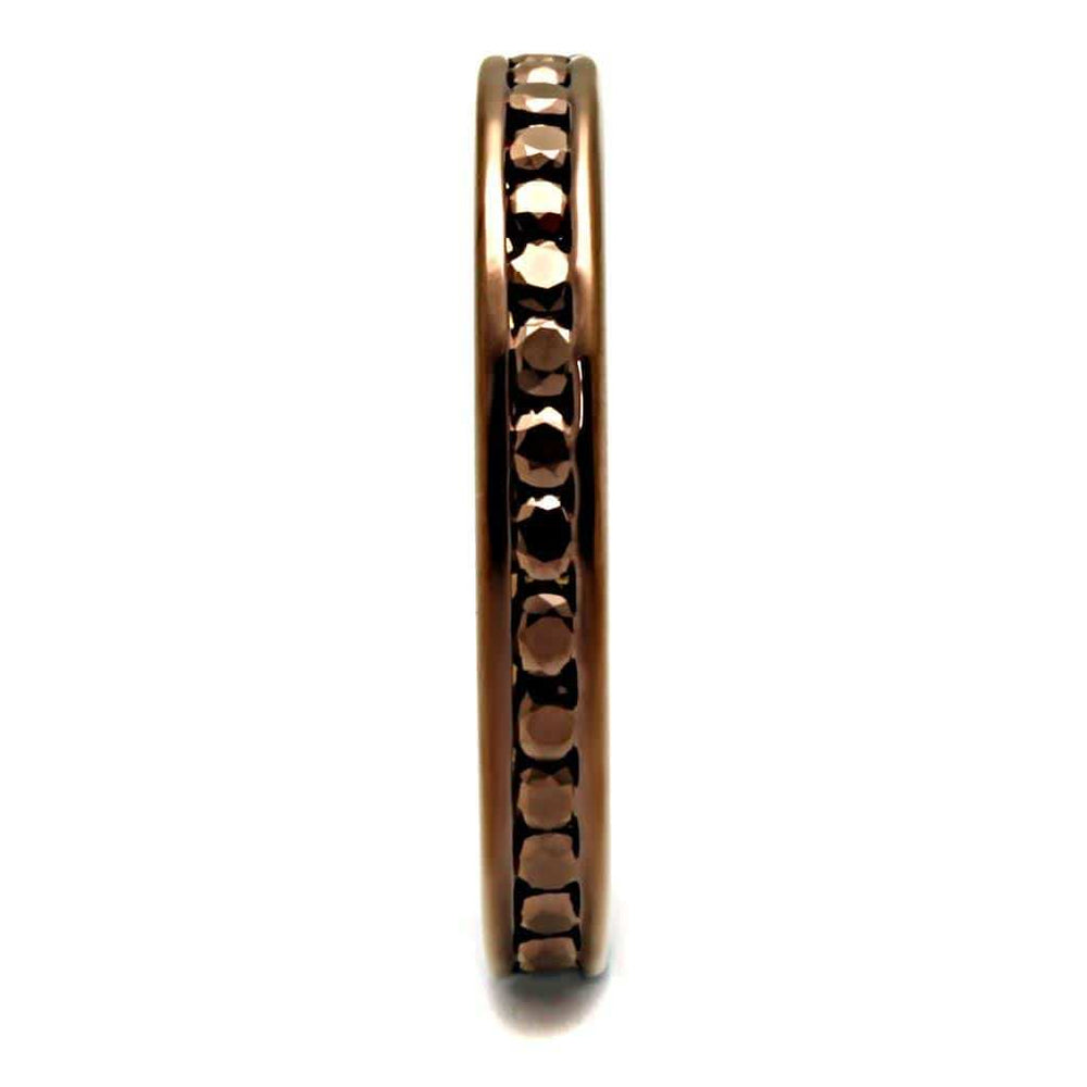 3W1137 - IP Coffee light Brass Ring with AAA Grade CZ in Brown - Alamode - Flyclothing LLC