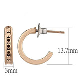 3W1142 - IP Rose Gold(Ion Plating) Brass Earrings with Top Grade Crystal in Metallic Light Gold - Alamode - Flyclothing LLC