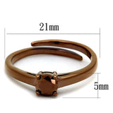 3W1147 - IP Coffee light Brass Ring with AAA Grade CZ in Light Coffee - Alamode - Flyclothing LLC