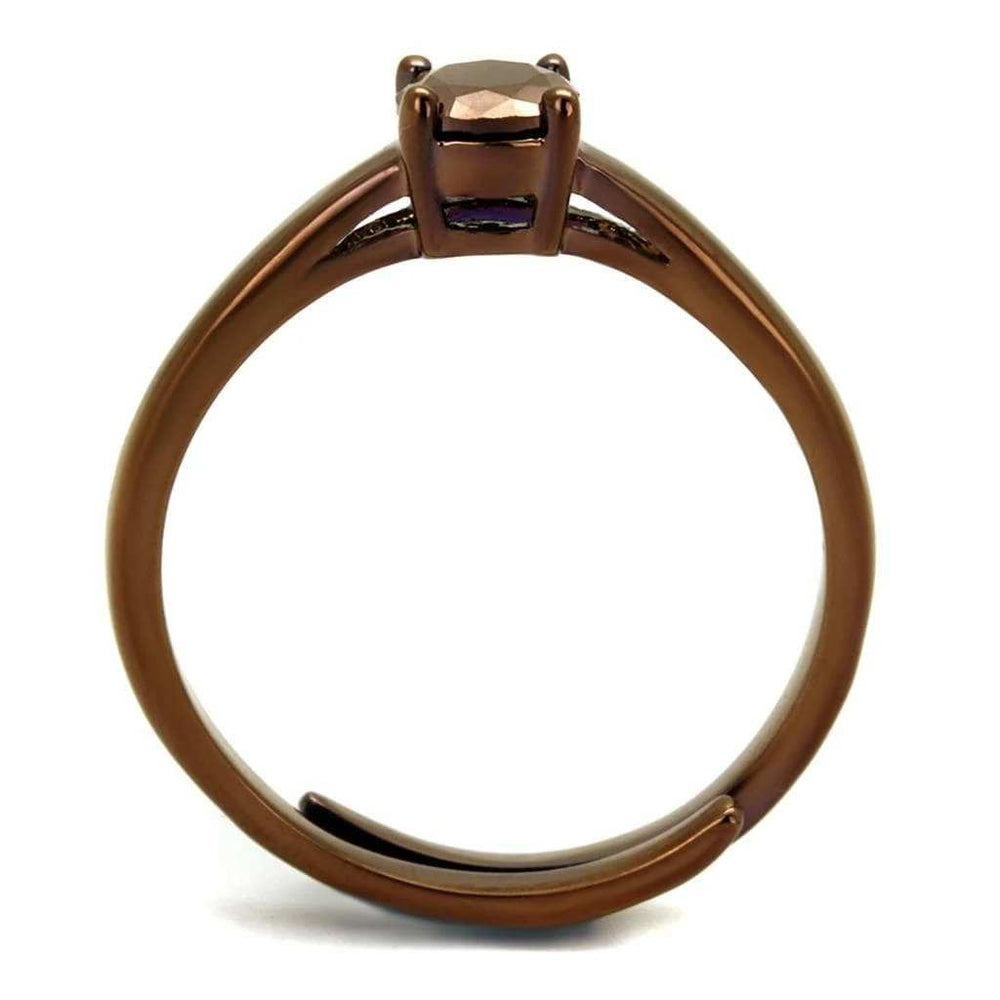 3W1147 - IP Coffee light Brass Ring with AAA Grade CZ in Light Coffee - Alamode - Flyclothing LLC