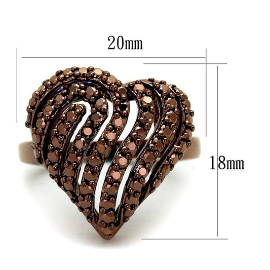 3W1149 - IP Coffee light Brass Ring with AAA Grade CZ in Light Coffee - Alamode - Flyclothing LLC