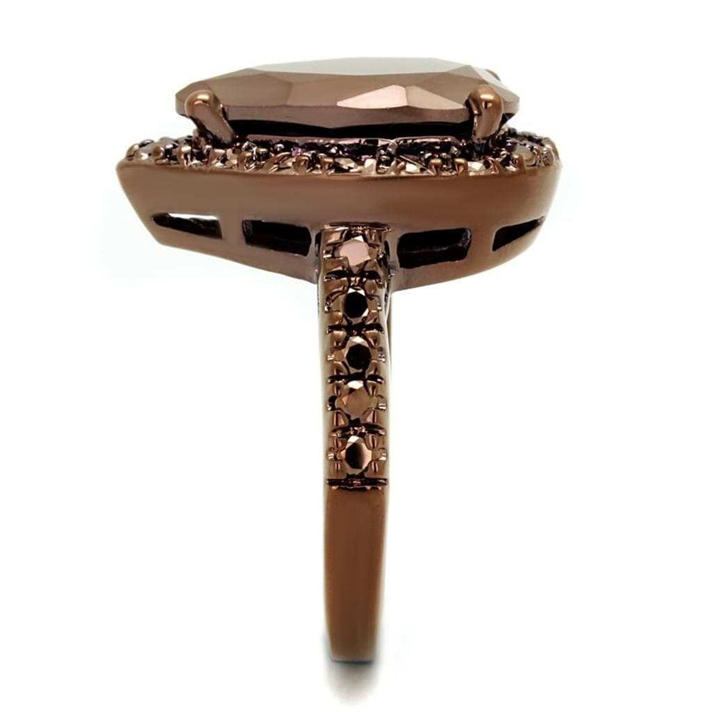 3W1153 - IP Coffee light Brass Ring with AAA Grade CZ in Light Coffee - Alamode - Flyclothing LLC