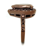 3W1153 - IP Coffee light Brass Ring with AAA Grade CZ in Light Coffee - Alamode - Flyclothing LLC