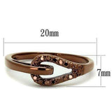 3W1161 - IP Coffee light Brass Ring with AAA Grade CZ in Light Coffee - Alamode - Flyclothing LLC
