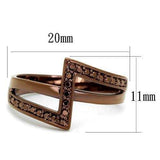 3W1162 - IP Coffee light Brass Ring with AAA Grade CZ in Light Coffee - Alamode - Flyclothing LLC