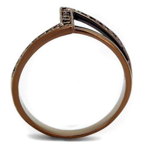 3W1162 - IP Coffee light Brass Ring with AAA Grade CZ in Light Coffee - Alamode - Flyclothing LLC