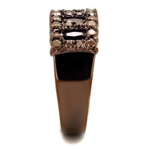 3W1163 - IP Coffee light Brass Ring with AAA Grade CZ in Light Coffee - Alamode - Flyclothing LLC