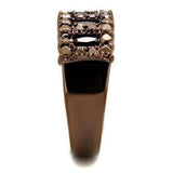 3W1163 - IP Coffee light Brass Ring with AAA Grade CZ in Light Coffee - Alamode - Flyclothing LLC