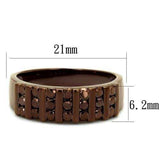 3W1164 - IP Coffee light Brass Ring with AAA Grade CZ in Light Coffee - Alamode - Flyclothing LLC