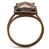 3W1165 - IP Coffee light Brass Ring with AAA Grade CZ in Light Coffee - Alamode - Flyclothing LLC