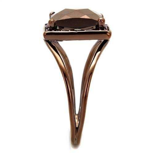 3W1165 - IP Coffee light Brass Ring with AAA Grade CZ in Light Coffee - Alamode - Flyclothing LLC