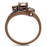 3W1168 - IP Coffee light Brass Ring with AAA Grade CZ in Light Coffee - Alamode - Flyclothing LLC