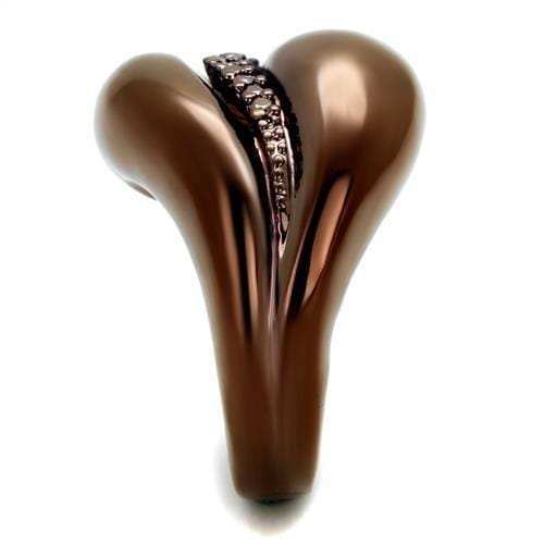 3W1170 - IP Coffee light Brass Ring with AAA Grade CZ in Light Coffee - Alamode - Flyclothing LLC