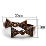 3W1171 - IP Coffee light Brass Ring with AAA Grade CZ in Light Coffee - Alamode - Flyclothing LLC