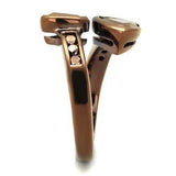 3W1172 - IP Coffee light Brass Ring with AAA Grade CZ in Light Coffee - Alamode - Flyclothing LLC