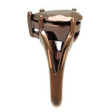 3W1174 - IP Coffee light Brass Ring with AAA Grade CZ in Light Coffee - Alamode - Flyclothing LLC