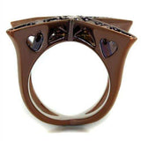 3W1175 - IP Coffee light Brass Ring with AAA Grade CZ in Light Coffee - Alamode - Flyclothing LLC