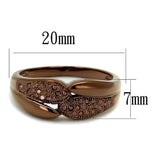 3W1180 - IP Coffee light Brass Ring with AAA Grade CZ in Light Coffee - Alamode - Flyclothing LLC