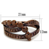 3W1182 - IP Coffee light Brass Ring with AAA Grade CZ in Light Coffee - Alamode - Flyclothing LLC