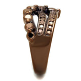 3W1182 - IP Coffee light Brass Ring with AAA Grade CZ in Light Coffee - Alamode - Flyclothing LLC