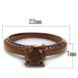 3W1183 - IP Coffee light Brass Ring with AAA Grade CZ in Light Coffee - Alamode - Flyclothing LLC