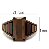 3W1184 - IP Coffee light Brass Ring with AAA Grade CZ in Light Coffee - Alamode - Flyclothing LLC