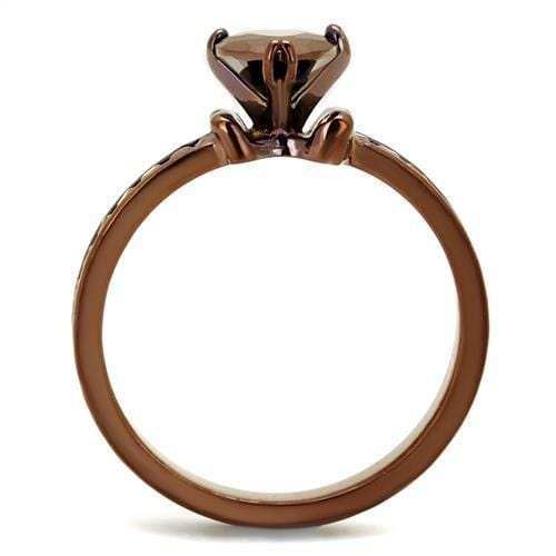 3W1191 - IP Coffee light Brass Ring with AAA Grade CZ in Light Coffee - Alamode - Flyclothing LLC
