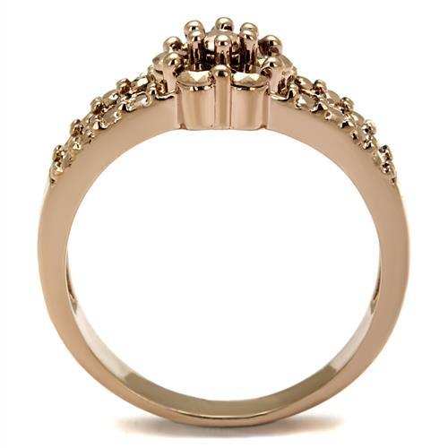 3W1192 - IP Rose Gold(Ion Plating) Brass Ring with AAA Grade CZ in Metallic Light Gold - Alamode - Flyclothing LLC