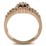 3W1192 - IP Rose Gold(Ion Plating) Brass Ring with AAA Grade CZ in Metallic Light Gold - Alamode - Flyclothing LLC