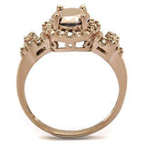 3W1193 - IP Rose Gold(Ion Plating) Brass Ring with AAA Grade CZ in Metallic Light Gold - Alamode - Flyclothing LLC