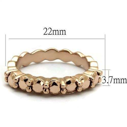 3W1195 - IP Rose Gold(Ion Plating) Brass Ring with AAA Grade CZ in Metallic Light Gold - Alamode - Flyclothing LLC