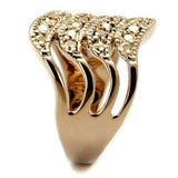 3W1196 - IP Rose Gold(Ion Plating) Brass Ring with AAA Grade CZ in Metallic Light Gold - Alamode - Flyclothing LLC