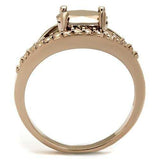 3W1198 - IP Rose Gold(Ion Plating) Brass Ring with AAA Grade CZ in Metallic Light Gold - Alamode - Flyclothing LLC