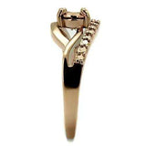 3W1198 - IP Rose Gold(Ion Plating) Brass Ring with AAA Grade CZ in Metallic Light Gold - Alamode - Flyclothing LLC