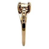 3W1199 - IP Rose Gold(Ion Plating) Brass Ring with AAA Grade CZ in Metallic Light Gold - Alamode - Flyclothing LLC