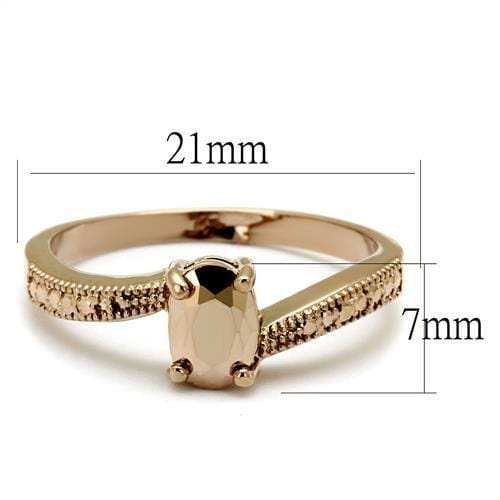 3W1201 - IP Rose Gold(Ion Plating) Brass Ring with AAA Grade CZ in Metallic Light Gold - Alamode - Flyclothing LLC