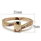 3W1201 - IP Rose Gold(Ion Plating) Brass Ring with AAA Grade CZ in Metallic Light Gold - Alamode - Flyclothing LLC