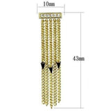 3W1205 - Gold+Ruthenium Brass Earrings with Top Grade Crystal in Clear - Alamode - Flyclothing LLC